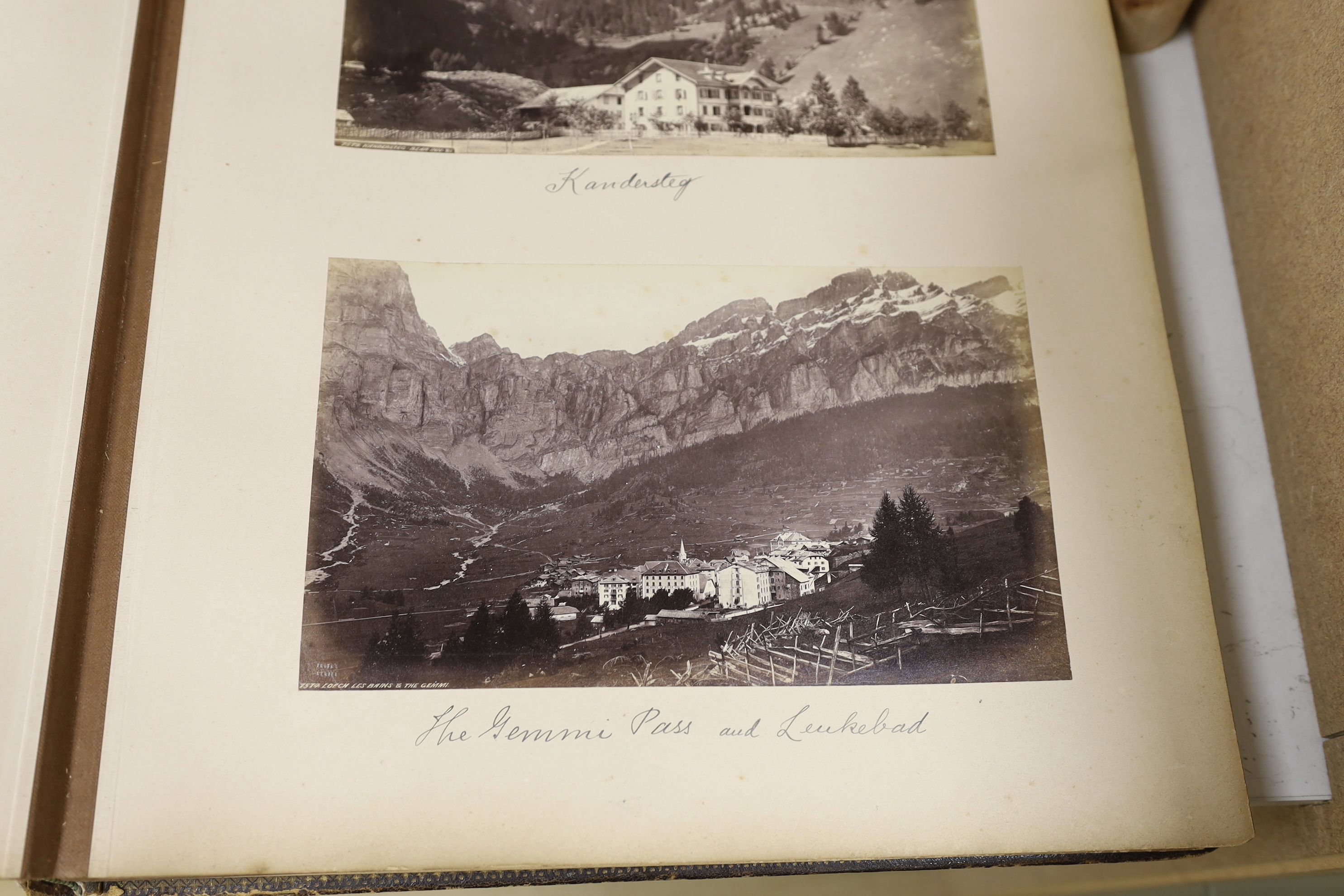 An early 20th century album of early Swiss and Italian photographs